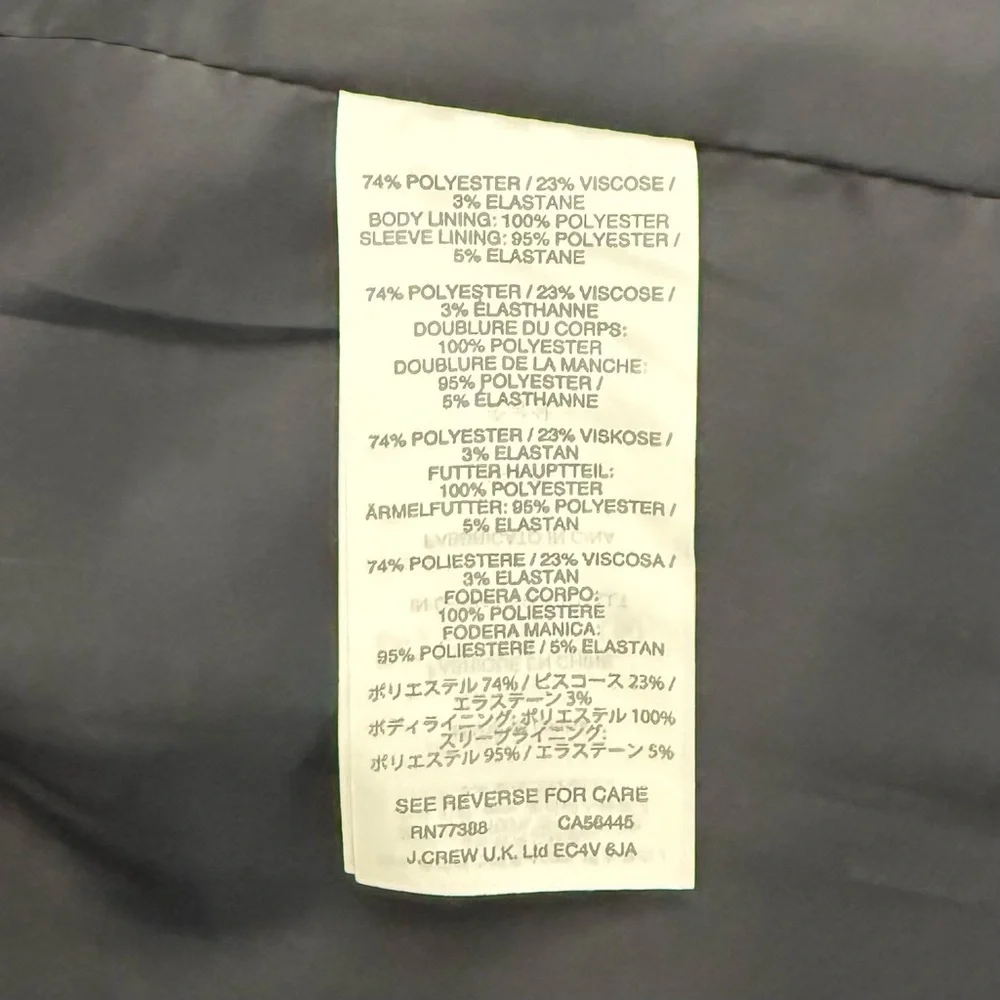 J. Crew Single‎ Button Blazer Jacket in Bonded Crepe